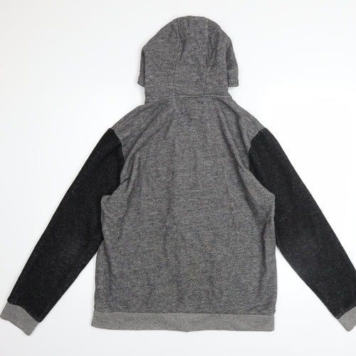 River Island Men’s Grey Full Zip Hoodie Size M Knit Casual
