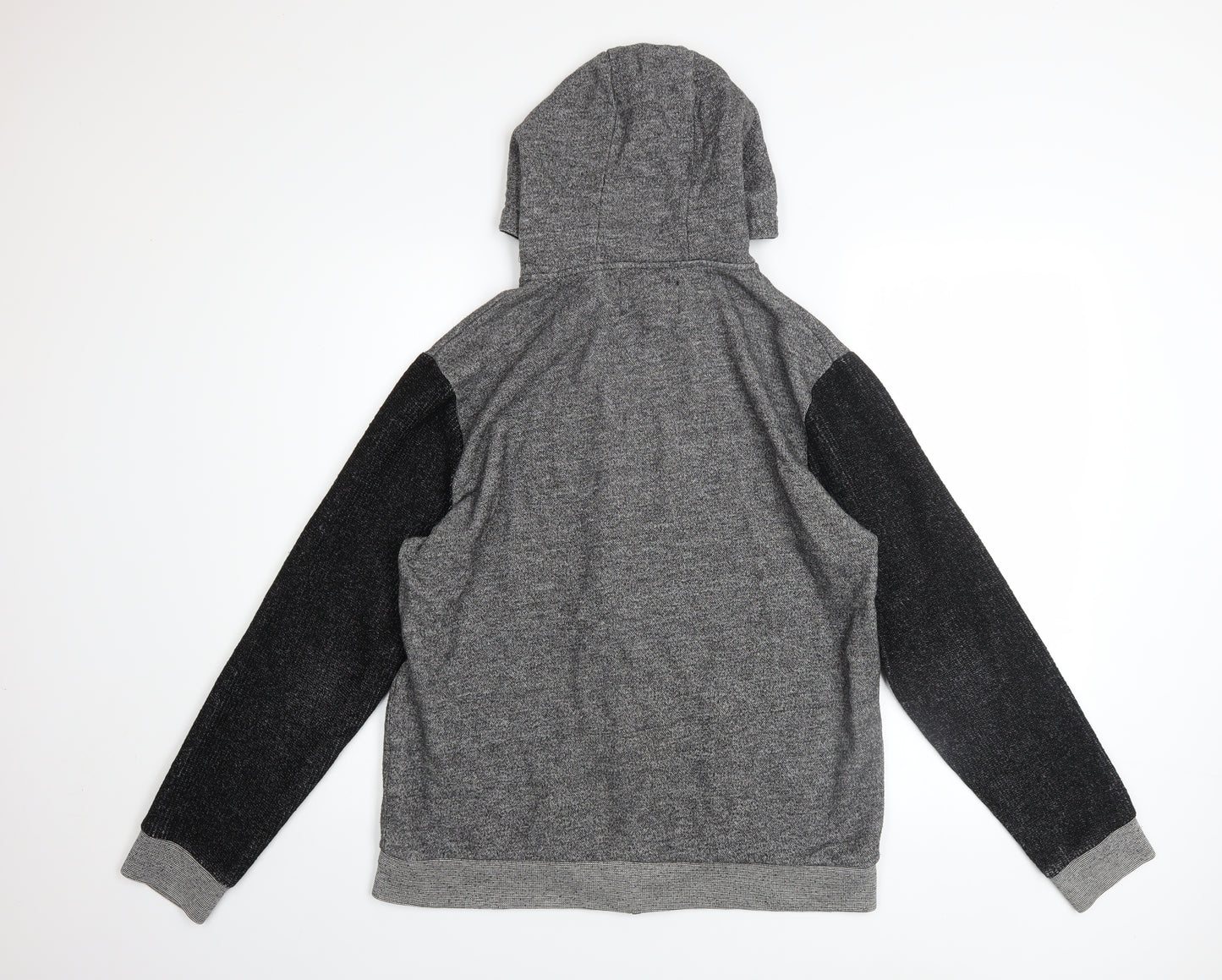 River Island Men’s Grey Full Zip Hoodie Size M Knit Casual