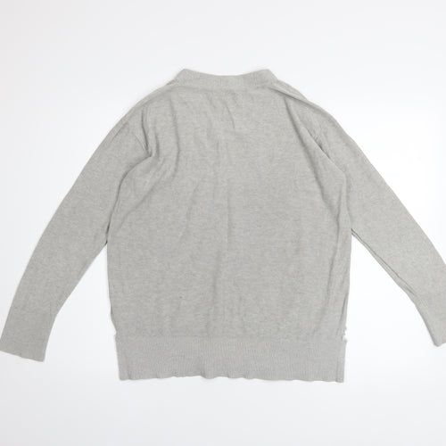 Tommy Hilfiger Men's Grey V-Neck Cotton Pullover Jumper M