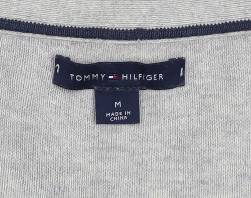 Tommy Hilfiger Men's Grey V-Neck Cotton Pullover Jumper M