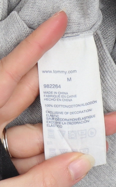 Tommy Hilfiger Men's Grey V-Neck Cotton Pullover Jumper M