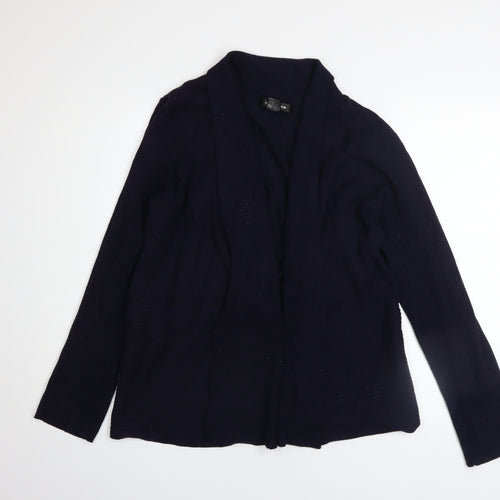 89th & Madison Women's Black XL Open Front Knit Cardigan
