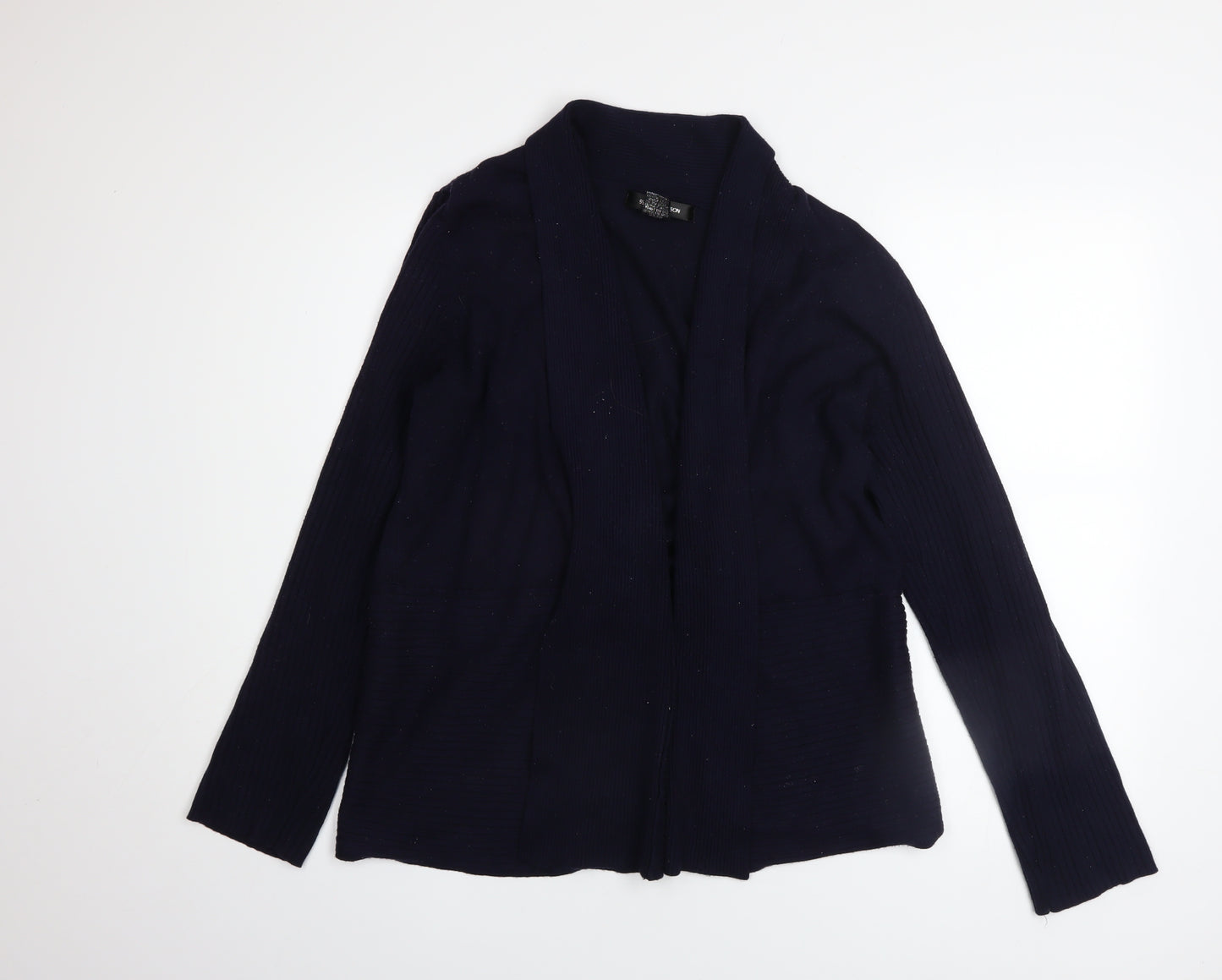 89th & Madison Women's Black XL Open Front Knit Cardigan