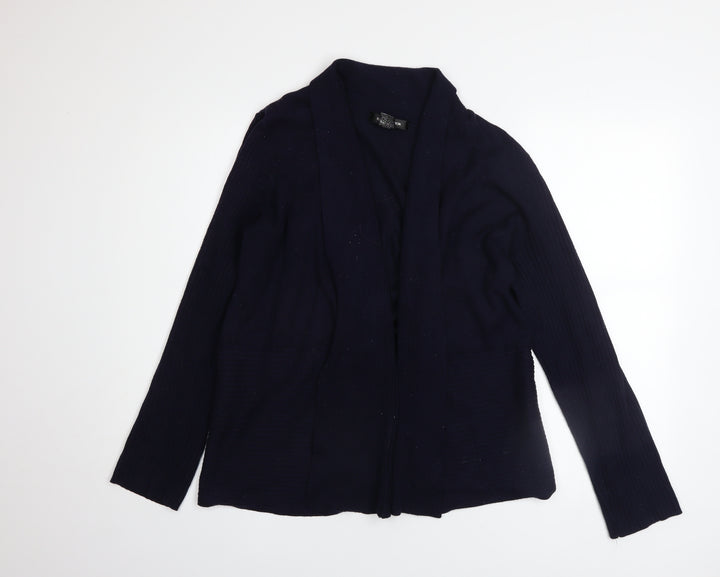 89th & Madison Women's Black XL Open Front Knit Cardigan