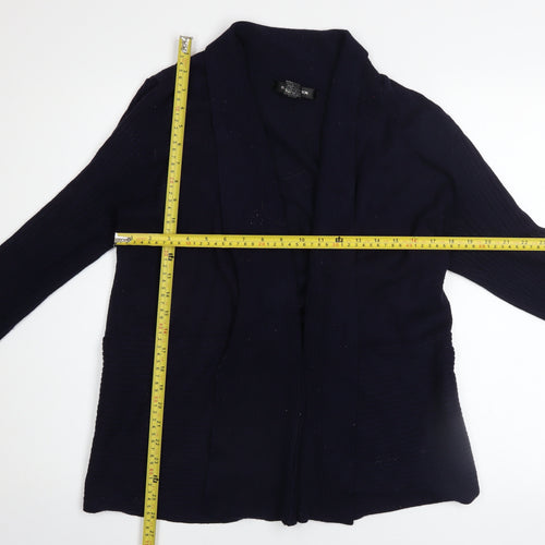 89th & Madison Women's Black XL Open Front Knit Cardigan