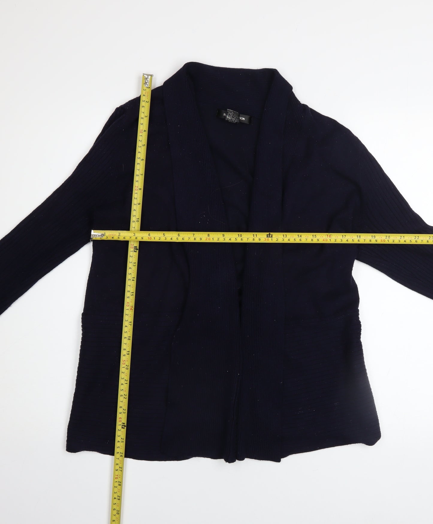 89th & Madison Women's Black XL Open Front Knit Cardigan