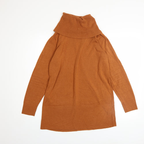 Marks and Spencer Womens Brown Size 14 Roll Neck Long Sleeve Jumper