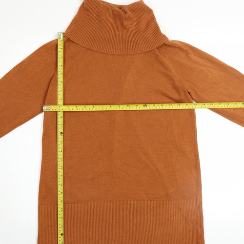 Marks and Spencer Womens Brown Size 14 Roll Neck Long Sleeve Jumper