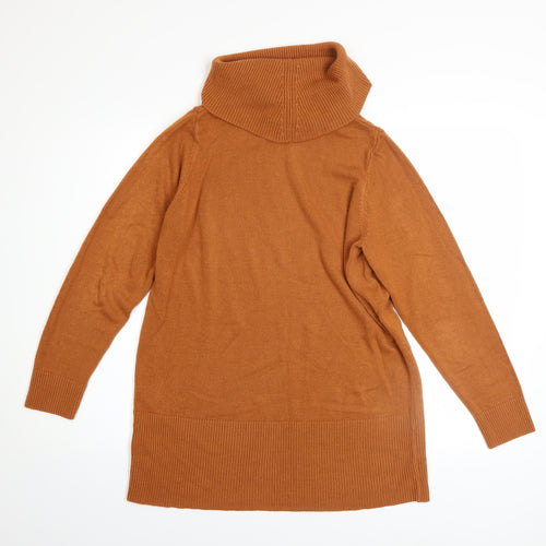 Marks and Spencer Womens Brown Size 14 Roll Neck Long Sleeve Jumper