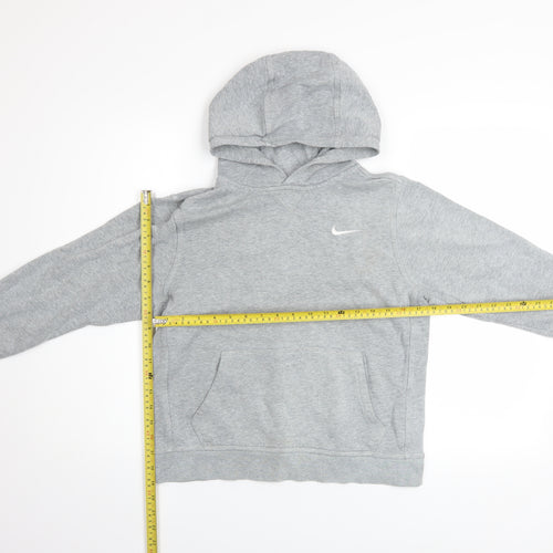 Nike Boys Grey Pullover Hoodie 12-13 Years Fleece Regular Fit