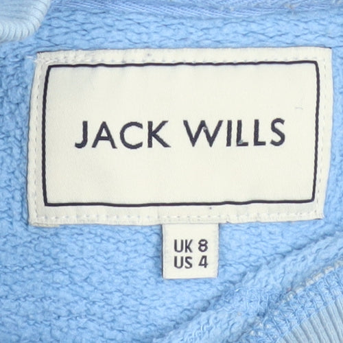 Jack Wills Women Blue Crew Neck Cotton Blend Sweatshirt UK 8