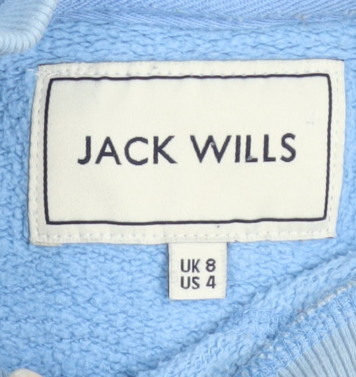 Jack Wills Women Blue Crew Neck Cotton Blend Sweatshirt UK 8
