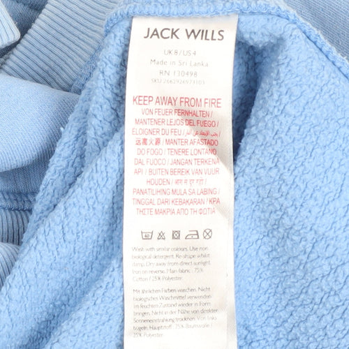 Jack Wills Women Blue Crew Neck Cotton Blend Sweatshirt UK 8