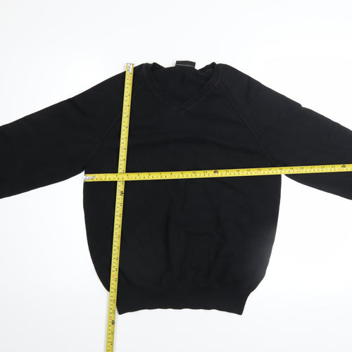 Burton Men's Black V-Neck Cotton Knit Pullover Jumper Size S