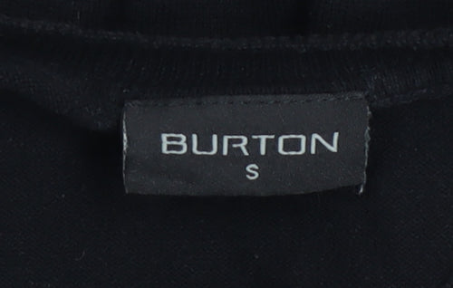Burton Men's Black V-Neck Cotton Knit Pullover Jumper Size S
