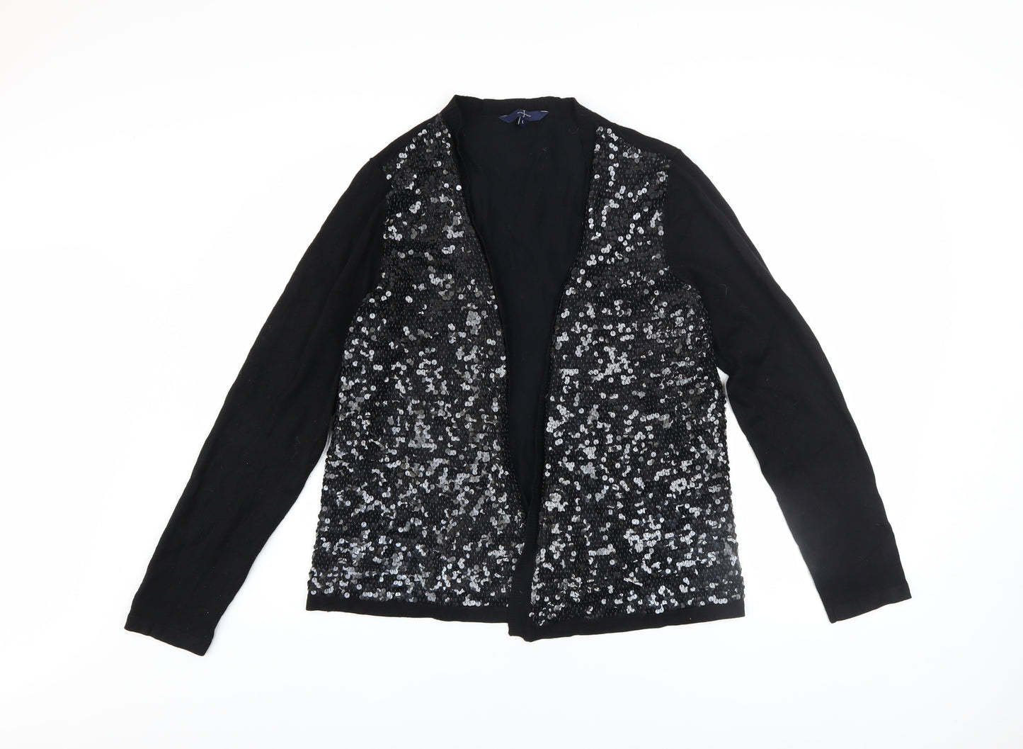 Jasper Conran Women's Black Sequin Cardigan L Viscose Nylon