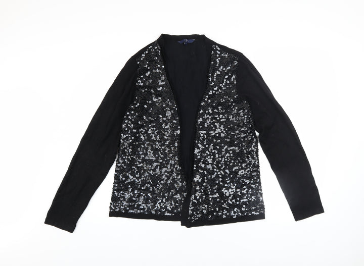 Jasper Conran Women's Black Sequin Cardigan L Viscose Nylon