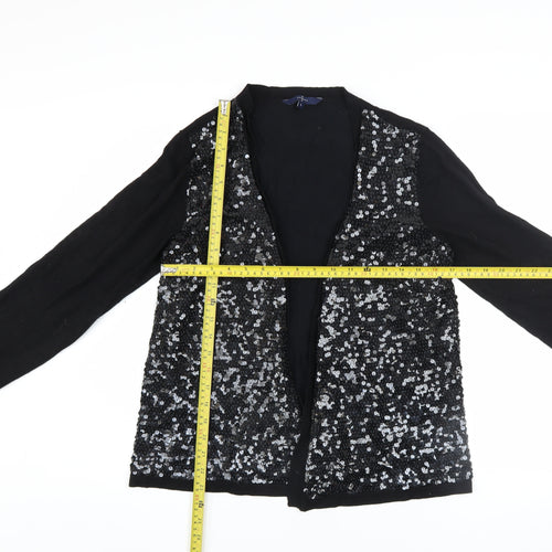 Jasper Conran Women's Black Sequin Cardigan L Viscose Nylon