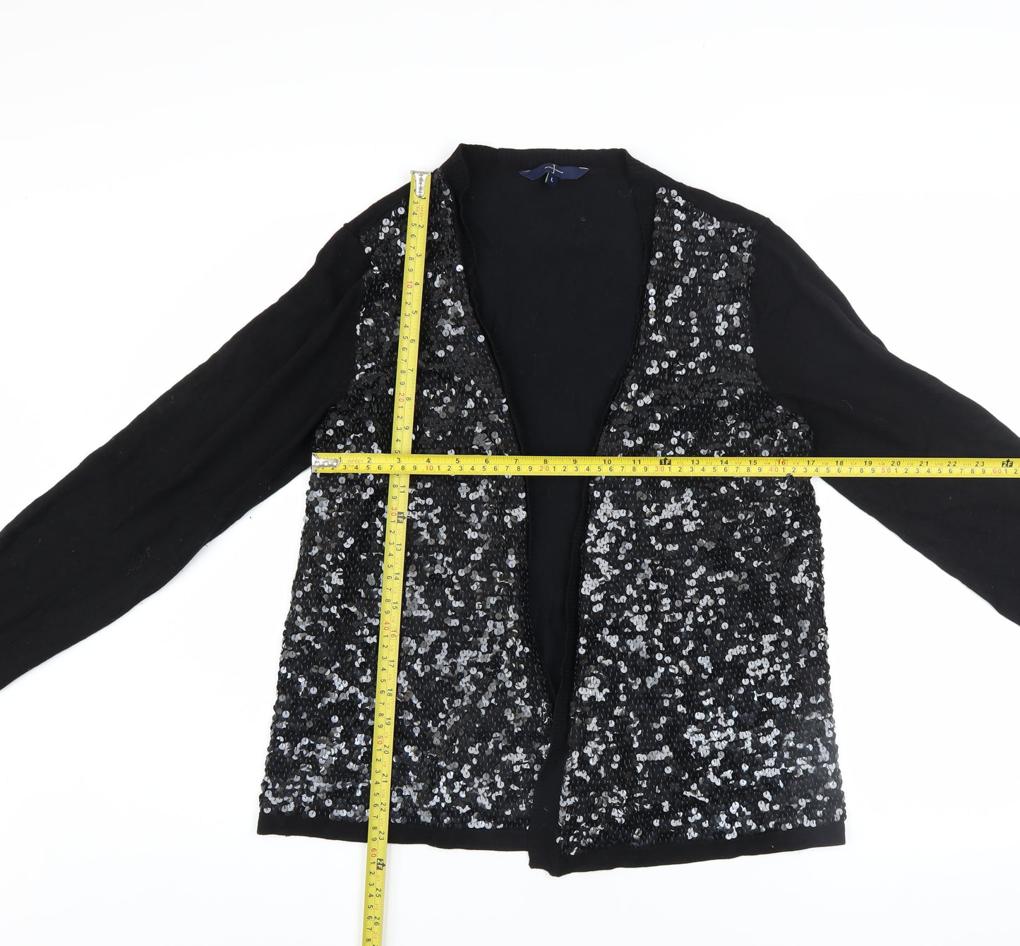 Jasper Conran Women's Black Sequin Cardigan L Viscose Nylon