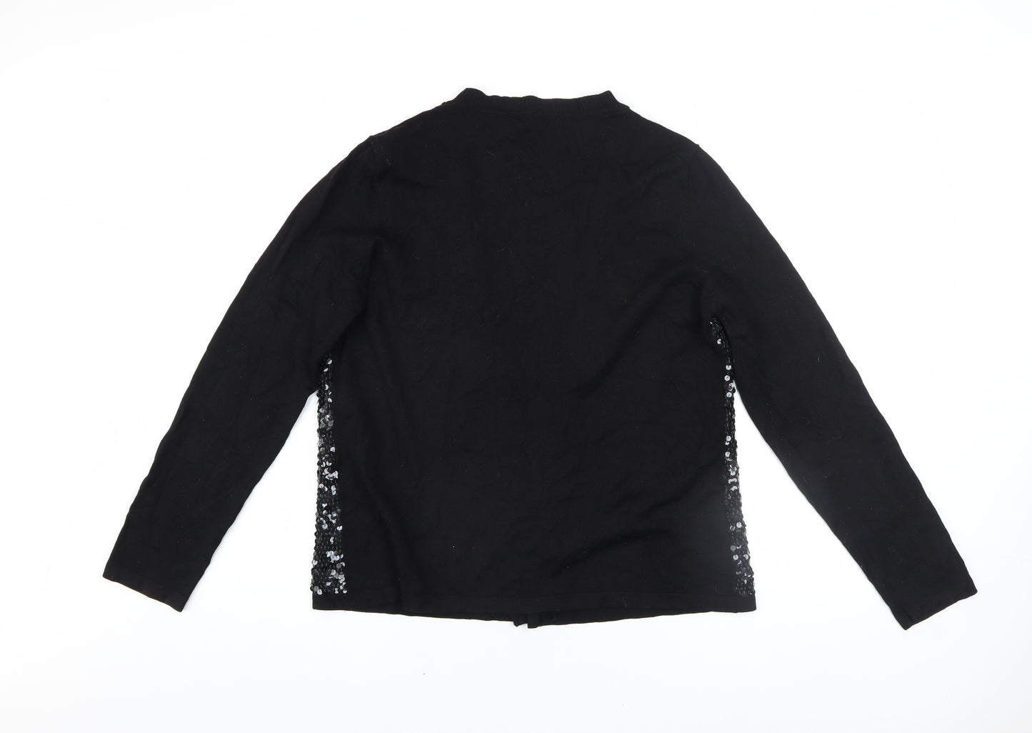 Jasper Conran Women's Black Sequin Cardigan L Viscose Nylon