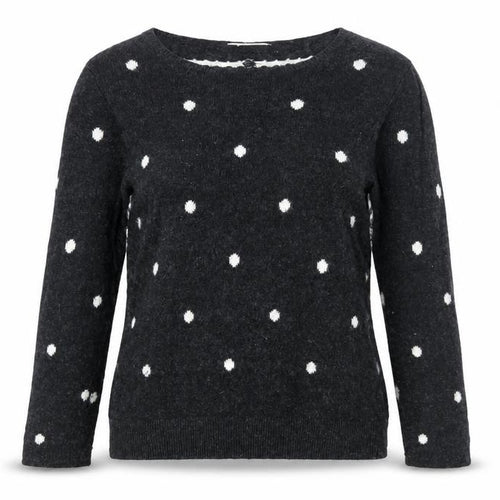 L.O.G.G. Womens Black Polka Dot Wool Blend Crew Neck Jumper Size M