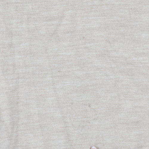 Uniqlo Women Beige 100% Wool Crew Neck Jumper XS