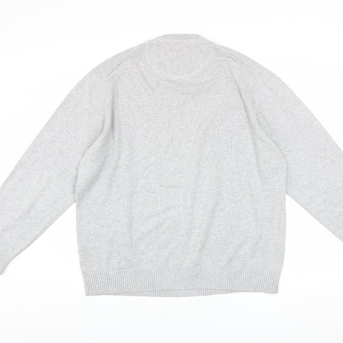 Peter Gribby Men's Grey 2XL V-Neck Cotton Jumper