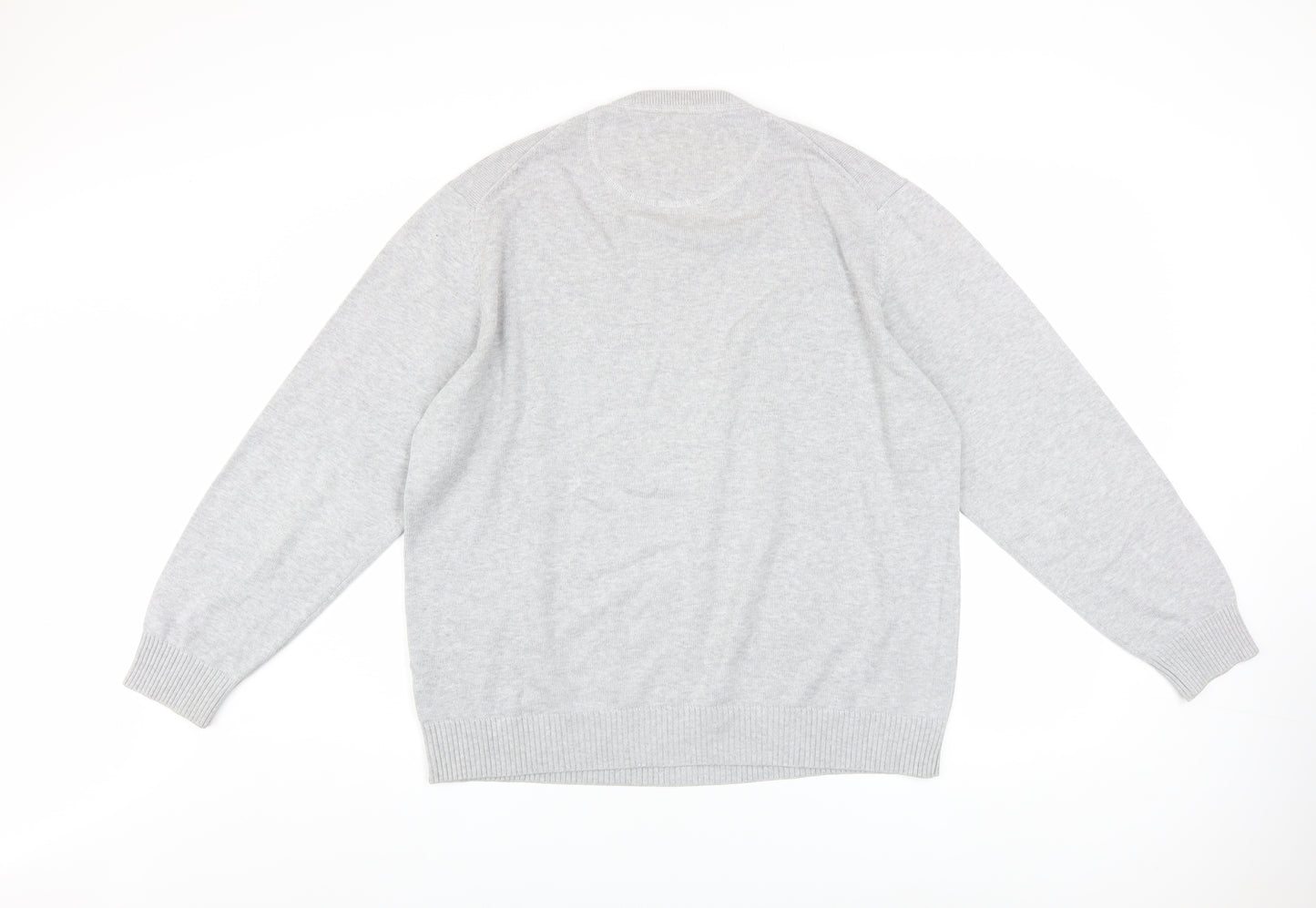 Peter Gribby Men's Grey 2XL V-Neck Cotton Jumper