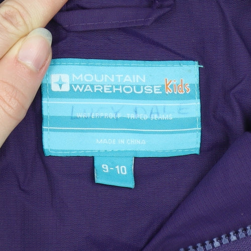 Mountain Warehouse Girls Purple 3-in-1 Waterproof Hooded Jacket 9-10 Years
