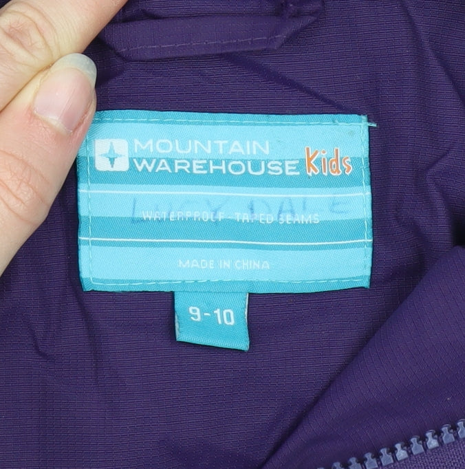 Mountain Warehouse Girls Purple 3-in-1 Waterproof Hooded Jacket 9-10 Years