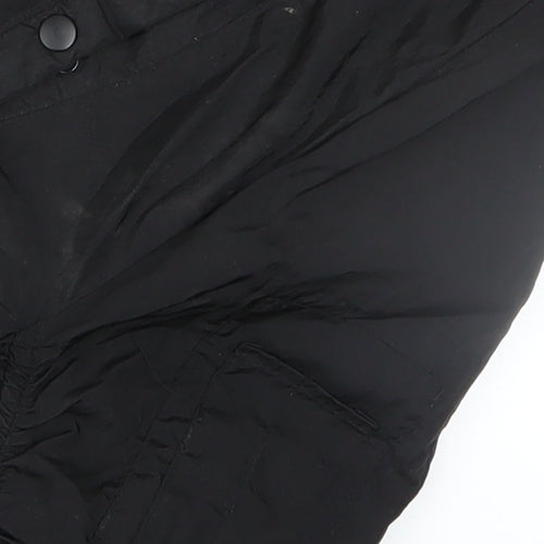 Boohoo Women's Black Long Hooded Puffer Jacket UK 12