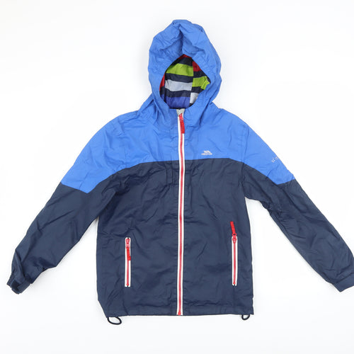 Trespass Boys Blue Waterproof Windbreaker Hooded Jacket 9-10 Years
