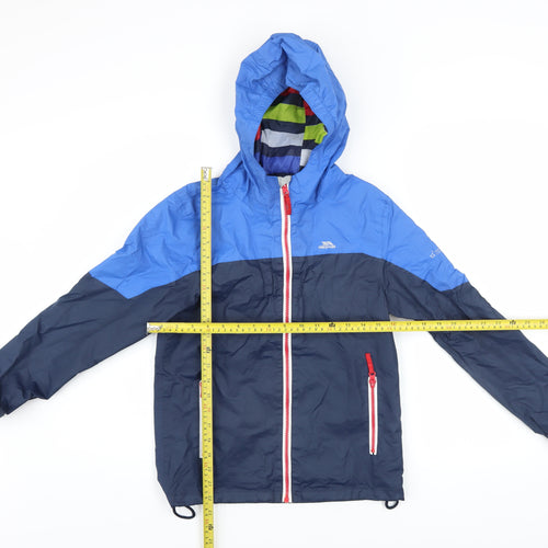 Trespass Boys Blue Waterproof Windbreaker Hooded Jacket 9-10 Years