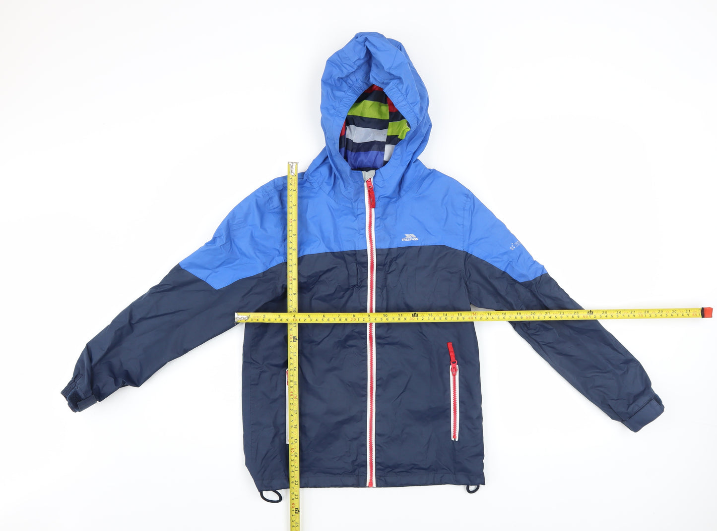 Trespass Boys Blue Waterproof Windbreaker Hooded Jacket 9-10 Years