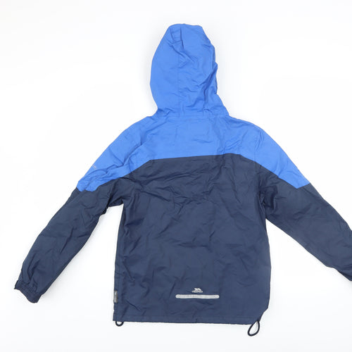 Trespass Boys Blue Waterproof Windbreaker Hooded Jacket 9-10 Years