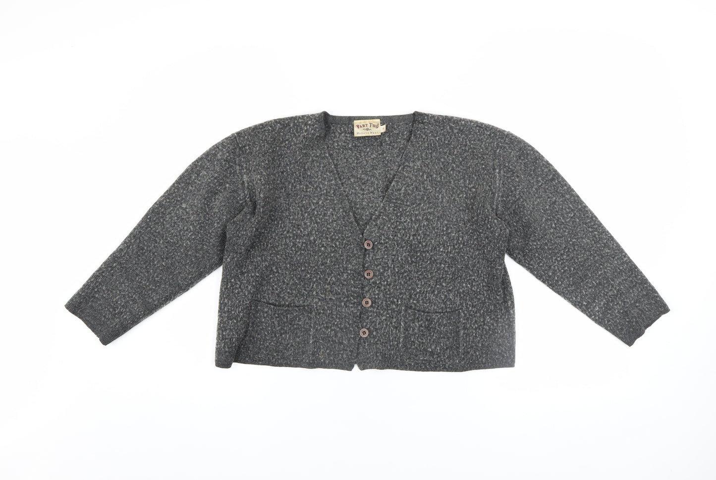 Part Two Women’s Grey Wool Blend Chunky Knit Cardigan Size S