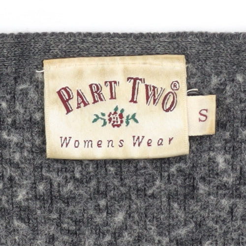Part Two Women’s Grey Wool Blend Chunky Knit Cardigan Size S