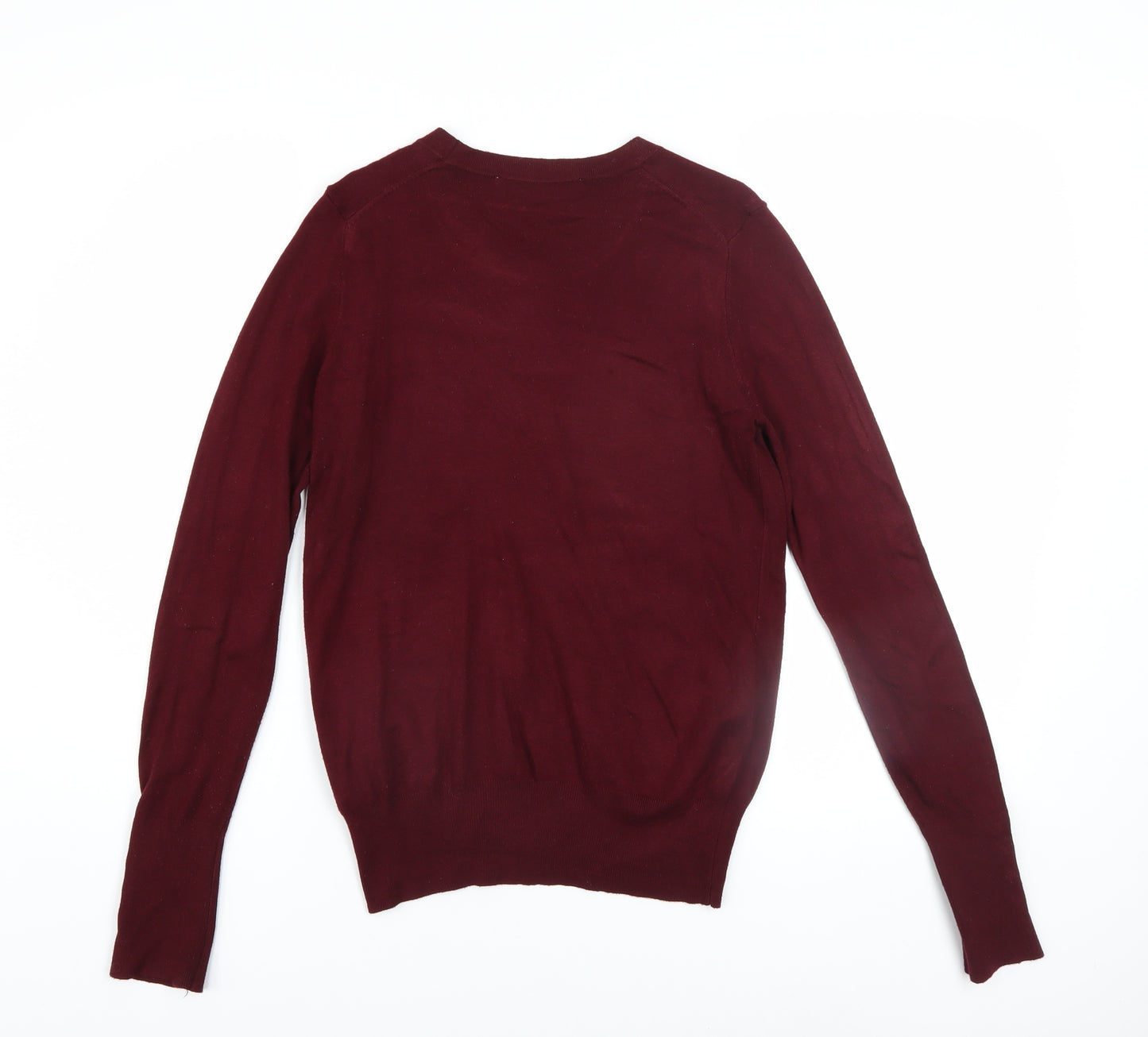 ZARA Women Red Crew Neck Long Sleeve Pullover Jumper Size S