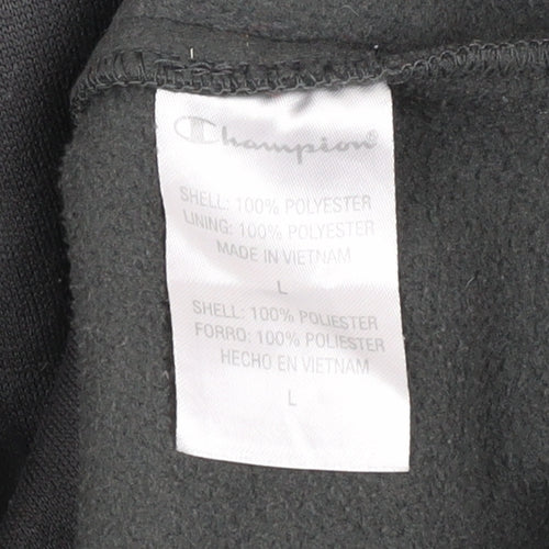 Champion Men's Grey Fleece Full Zip Jacket L Lightweight Wind Resistant