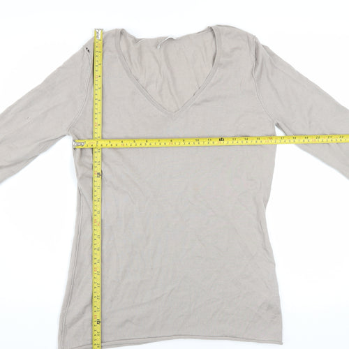 The White Company Women’s Beige Merino Wool V-Neck Jumper L