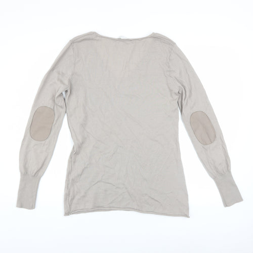 The White Company Women’s Beige Merino Wool V-Neck Jumper L