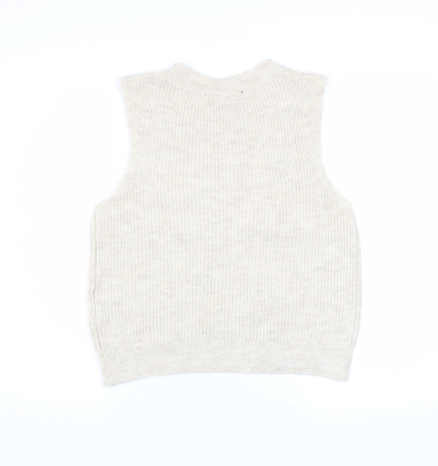 Vero Moda Women's Beige Knit Sleeveless Vest Medium