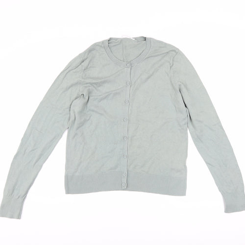 GAP Women’s Green Cotton Crew Neck Cardigan Jumper Size M