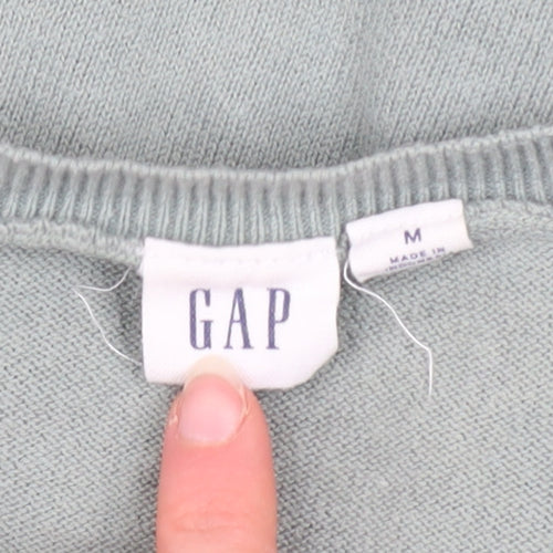 GAP Women’s Green Cotton Crew Neck Cardigan Jumper Size M