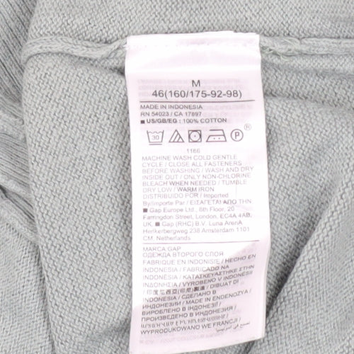 GAP Women’s Green Cotton Crew Neck Cardigan Jumper Size M