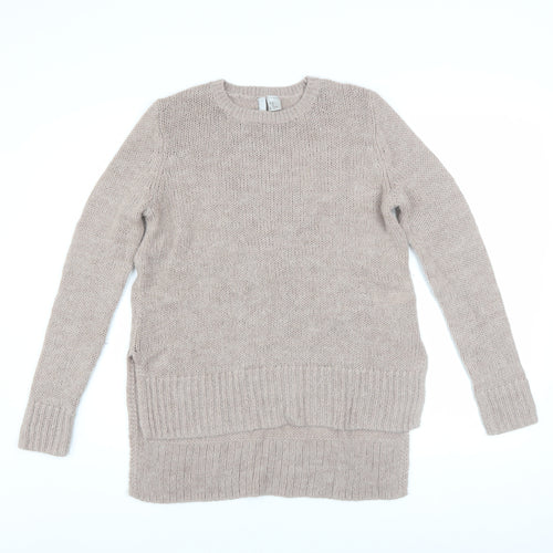 H&M Divided Womens Beige Chunky Knit Pullover Jumper XS