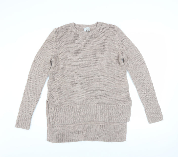 H&M Divided Womens Beige Chunky Knit Pullover Jumper XS