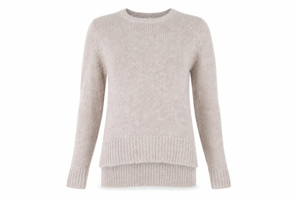 Front view of H&M Divided women’s beige chunky knit jumper xs