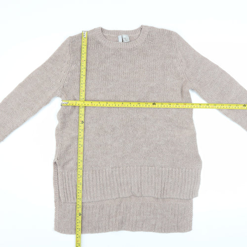 H&M Divided Womens Beige Chunky Knit Pullover Jumper XS