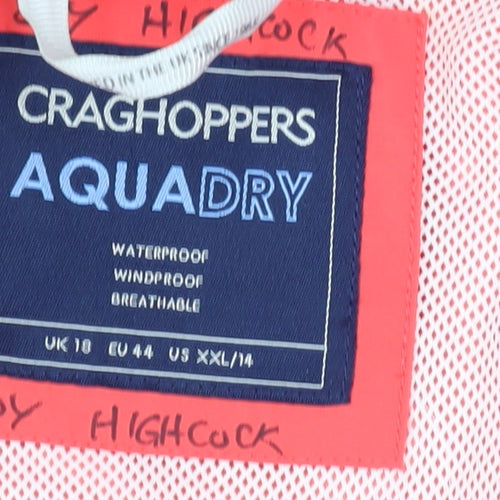 Craghoppers Womens Pink Waterproof Hooded Rain Jacket Size 18